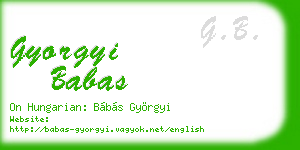 gyorgyi babas business card