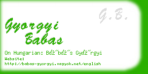 gyorgyi babas business card